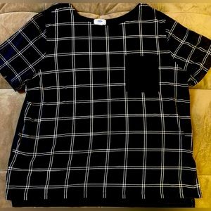 OLD NAVY Top, Black & White plaid